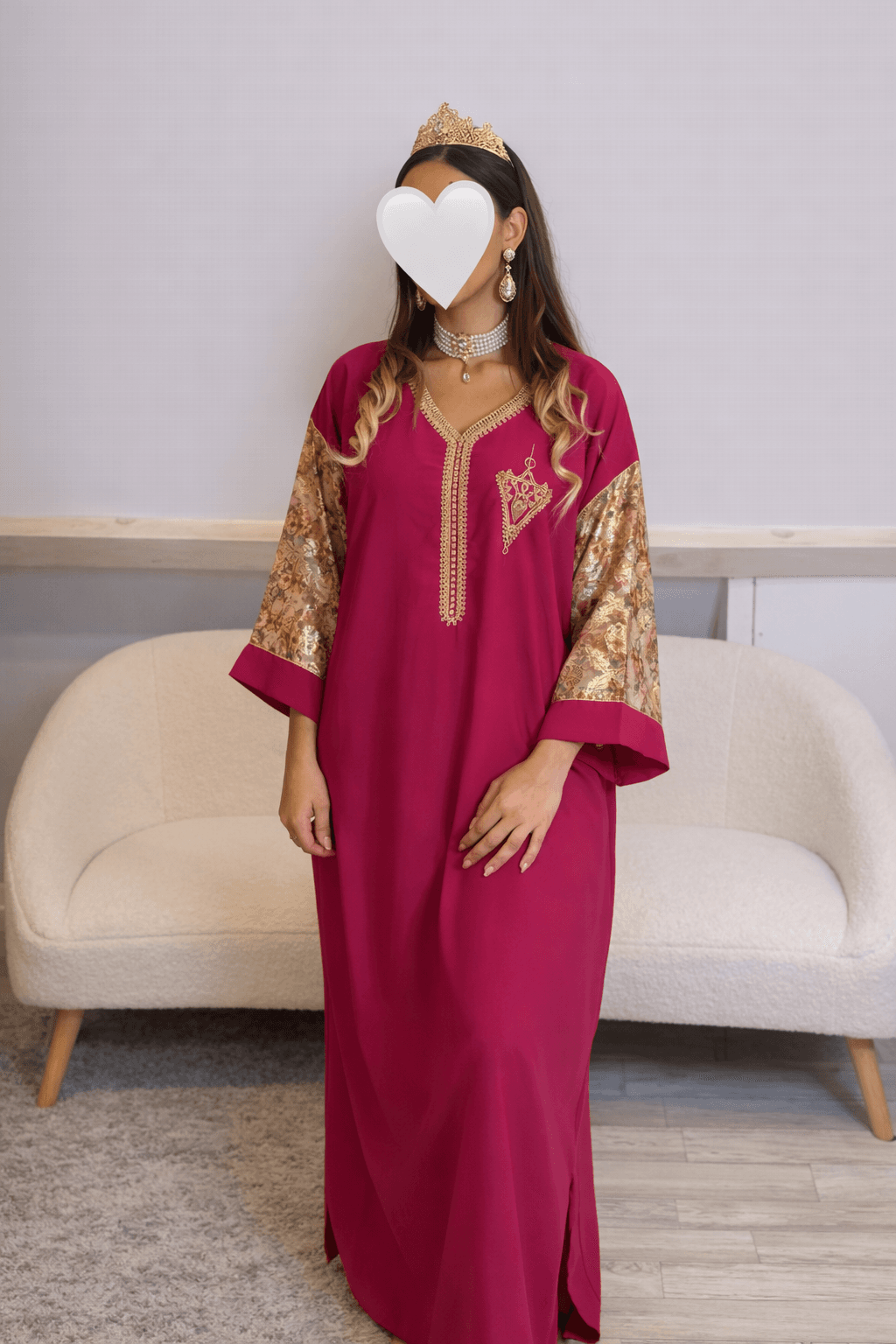 Abaya Berbère Rose
